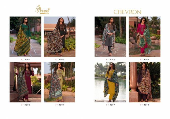 Shree Chevron Fancy Festive Wear Jam Cotton Print With Exclusive Self Embroidery Designer Dress Material Collection

